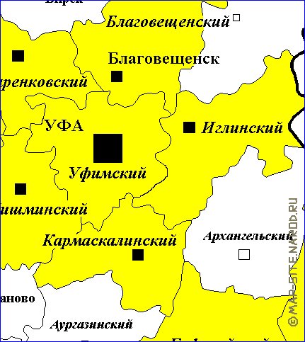 Administrativa mapa de Bascortostao