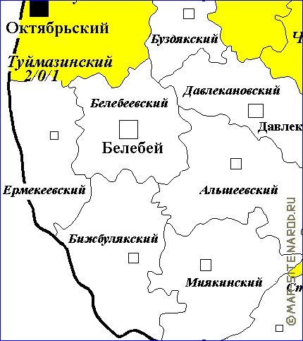 Administrativa mapa de Bascortostao