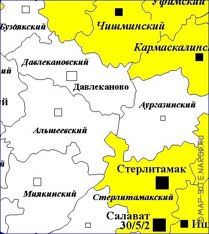 Administrativa mapa de Bascortostao