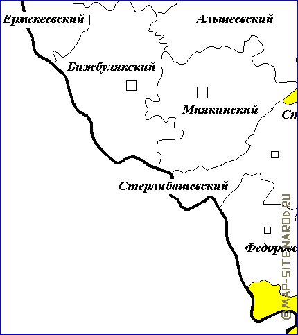 Administrativa mapa de Bascortostao