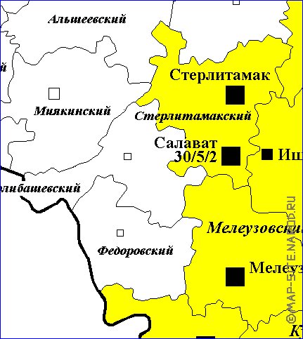 Administrativa mapa de Bascortostao