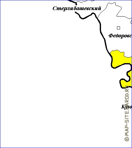 Administratives carte de Bachkirie