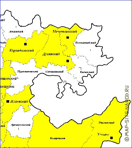 Administrativa mapa de Bascortostao