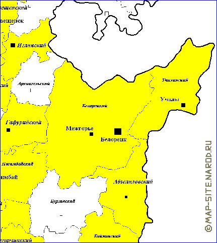 Administrativa mapa de Bascortostao