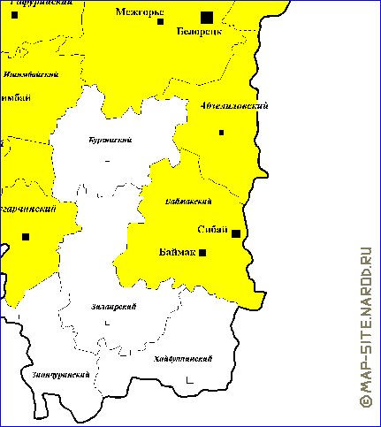 Administrativa mapa de Bascortostao