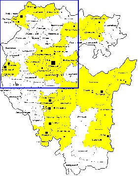 Administratives carte de Bachkirie