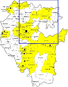 Administratives carte de Bachkirie