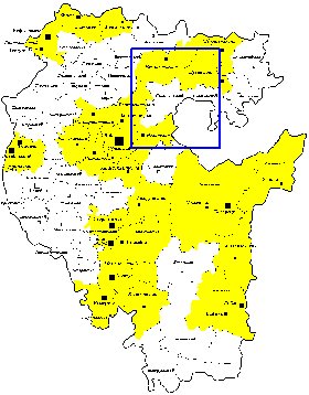 Administratives carte de Bachkirie