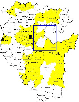 Administratives carte de Bachkirie