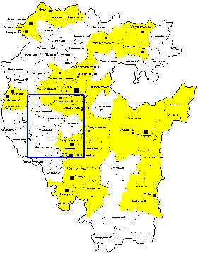 Administratives carte de Bachkirie