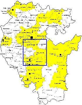 Administratives carte de Bachkirie