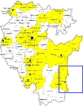 Administratives carte de Bachkirie