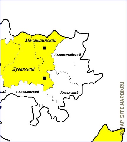 Administrativa mapa de Bascortostao