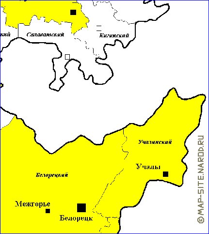 Administrativa mapa de Bascortostao