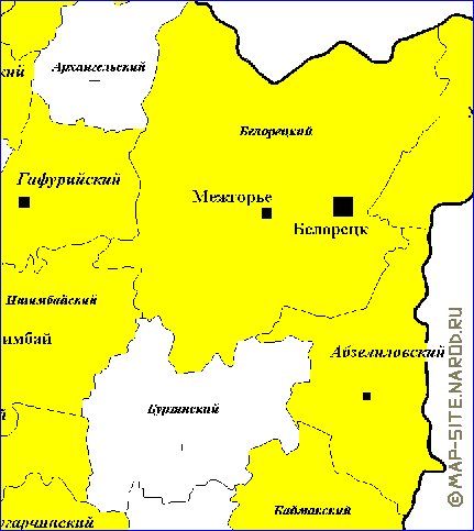 Administrativa mapa de Bascortostao