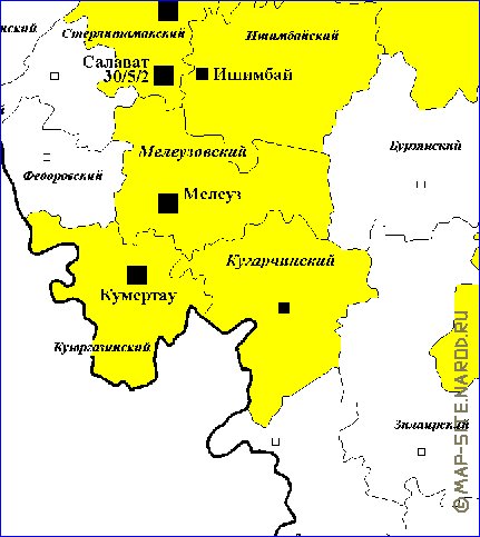 Administrativa mapa de Bascortostao