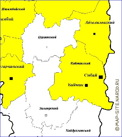 Administrativa mapa de Bascortostao