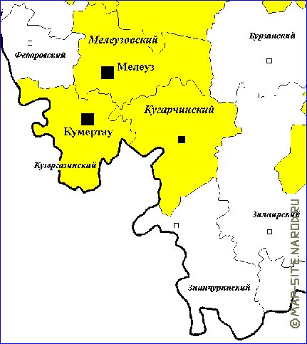 Administrativa mapa de Bascortostao