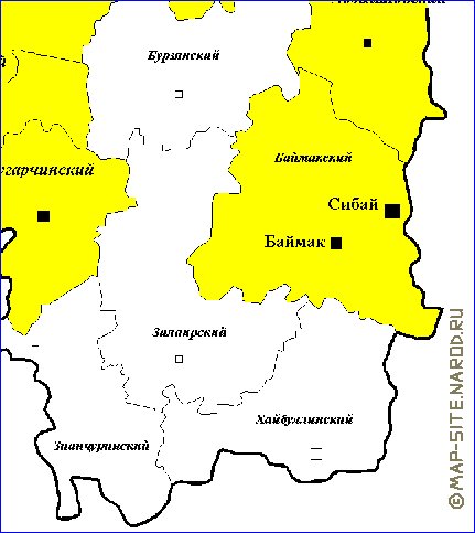 Administrativa mapa de Bascortostao