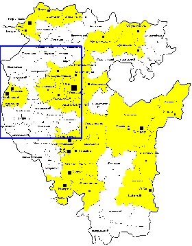 Administratives carte de Bachkirie