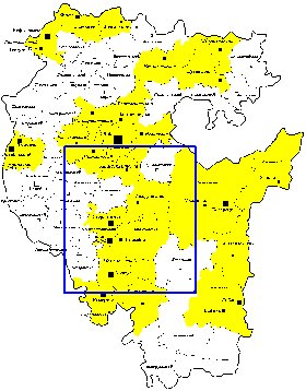 Administratives carte de Bachkirie