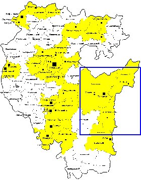 Administratives carte de Bachkirie