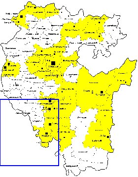 Administratives carte de Bachkirie