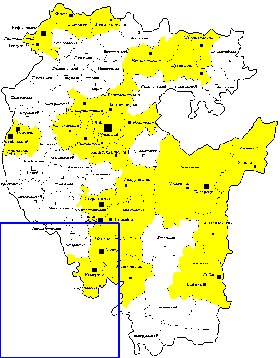 Administratives carte de Bachkirie