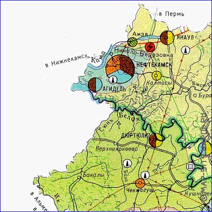 Economique carte de Bachkirie