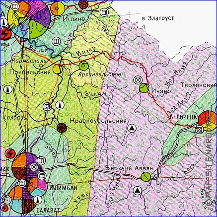 Economico mapa de Bascortostao