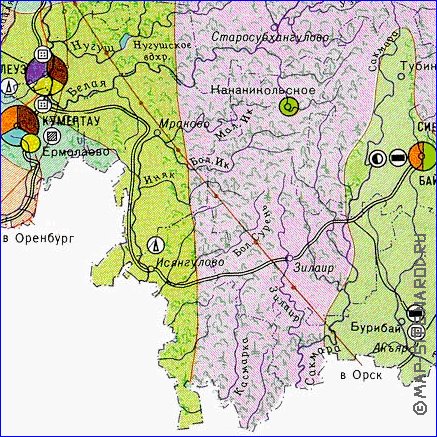 Economico mapa de Bascortostao