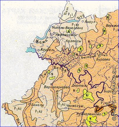 Geologique carte de Bachkirie