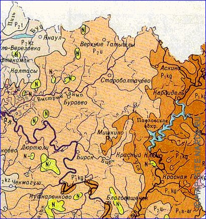 Geologique carte de Bachkirie