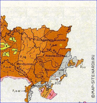 Geologique carte de Bachkirie