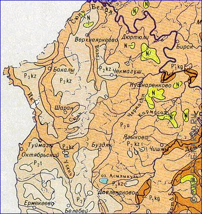 Geologique carte de Bachkirie