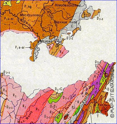 Geologicas mapa de Bascortostao