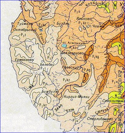 Geologique carte de Bachkirie