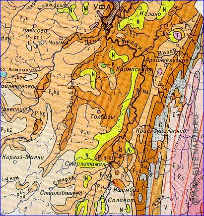 Geologicas mapa de Bascortostao