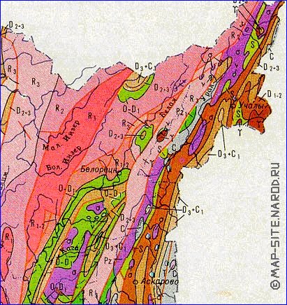 Geologicas mapa de Bascortostao