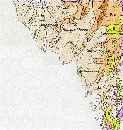 Geologicas mapa de Bascortostao