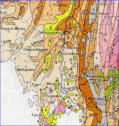 Geologicas mapa de Bascortostao