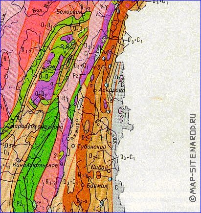 Geologique carte de Bachkirie