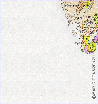 Geologicas mapa de Bascortostao