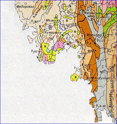 Geologicas mapa de Bascortostao