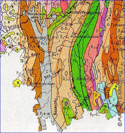 Geologicas mapa de Bascortostao