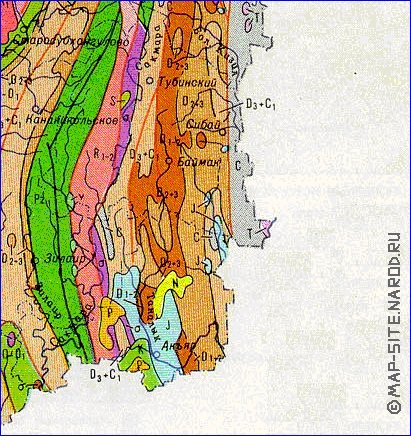 Geologicas mapa de Bascortostao