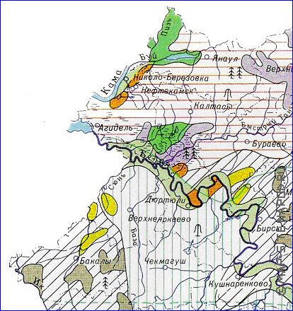 carte de de la vegetation Bachkirie