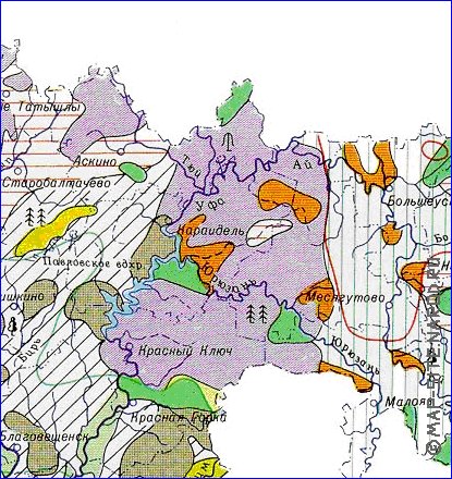 carte de de la vegetation Bachkirie