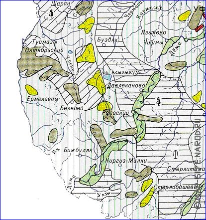 carte de de la vegetation Bachkirie