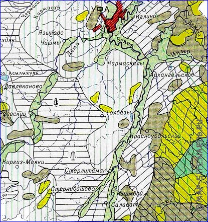 carte de de la vegetation Bachkirie